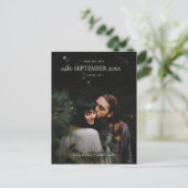 Einfache moderne, Save the Date Minimalistisch Postkarte (Stehend Vorderseite)