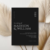 Einfache moderne, schick Schwarz-Weiß-Hochzeit Einladung