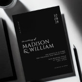 Einfache moderne, schick Schwarz-Weiß-Hochzeit Einladung