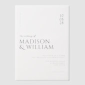 Einfache moderne, schick Schwarz-Weiß-Hochzeit Pergament Einladungen (Vorderseite)