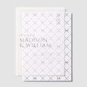 Einfache moderne, schick Schwarz-Weiß-Hochzeit Pergament Einladungen (Versetzt (Einladung))