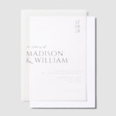 Einfache moderne, schick Schwarz-Weiß-Hochzeit Pergament Einladungen (Versetzt)