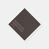 Einfache moderne schicke braune Hochzeit Serviette (Ecke)