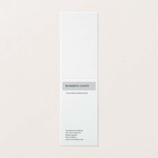 Einfache moderne Schlichte Minimalistisch Visitenkarten (Außenseite Aufgefaltet)