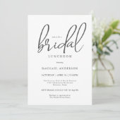 Einfache moderne Schrift Bridal Luncheon Einladung (Stehend Vorderseite)