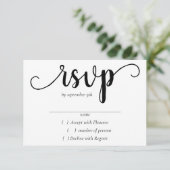 Einfache moderne Schrift | Classic Black Any Event RSVP Karte (Stehend Vorderseite)