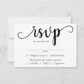 Einfache moderne Schrift | Classic Black Event Ent RSVP Karte (Vorderseite)