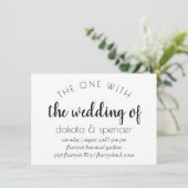 Einfache moderne Schrift | Eine mit der Hochzeit v Einladung (Stehend Vorderseite)