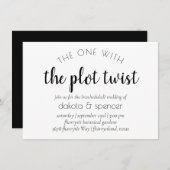 Einfache moderne Schrift | Eine mit Hochzeitsgrund Einladung (Vorne/Hinten)