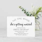 Einfache moderne Schrift | Eine, wo sie Verheirate Einladung (Stehend Vorderseite)