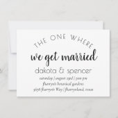 Einfache moderne Schrift | Eine, wo wir Verheirate Einladung (Vorderseite)