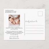 Einfache moderne Schrift Elegantes Foto Vielen Dan Ankündigungspostkarte (Rückseite)