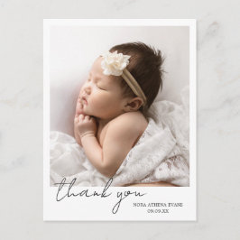 Einfache moderne Schrift Elegantes Foto Vielen Dan Ankündigungspostkarte