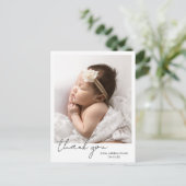 Einfache moderne Schrift Elegantes Foto Vielen Dan Ankündigungspostkarte (Stehend Vorderseite)