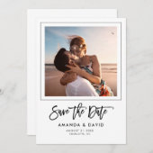 Einfache moderne Schrift Foto mit Handschrift Save The Date (Vorne/Hinten)