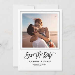 Einfache moderne Schrift Foto mit Handschrift Save The Date
