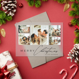 Einfache moderne Schrift-Fotocollage-Weihnachtskar Acryleinladungen