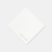 Einfache moderne Schrift Gold Text Namen Hochzeit Serviette (Ecke)