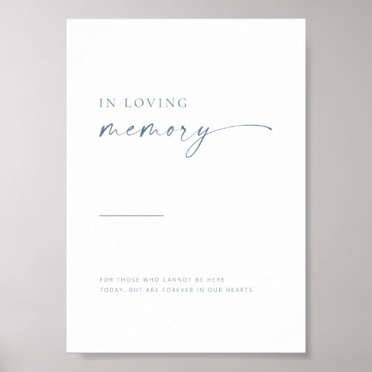 Einfache moderne Schrift im Gedächtnis eines Zeich Poster (Vorne)