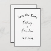 Einfache moderne Schrift Stilvoll minimalistisch Save The Date (Vorne/Hinten)