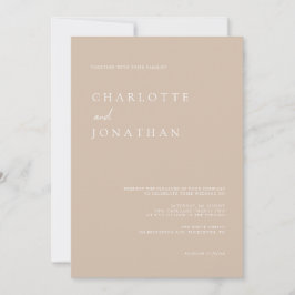 Einfache moderne Schrift Taupe Pink Hochzeit Einla Einladung