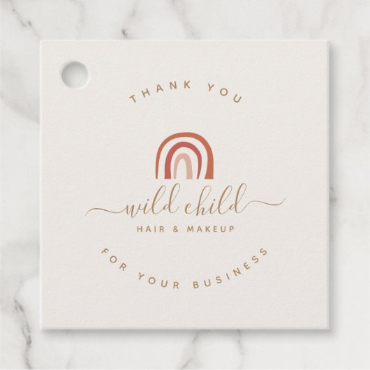 Einfache moderne Schrift Trendy Abstrakt Rainbow Geschenkanhänger (Vorderseite)