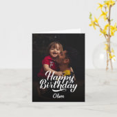 Einfache moderne Schrift und Foto | Happy Birthday Karte (Gelbe Blume)