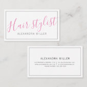 Einfache moderne Schrifthaarstylistin Visitenkarte (Vorne/Hinten)