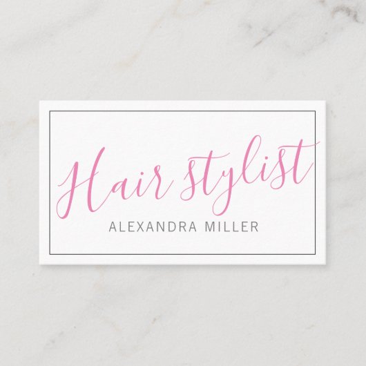 Einfache moderne Schrifthaarstylistin Visitenkarte (Vorderseite)