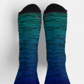 Einfache moderne Schwarz Blau Aquamarine Abstrakte Socken (Oben)