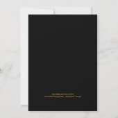 Einfache, moderne Schwarz-Gold-Technik Save the Da Einladung (Rückseite)