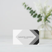 Einfache moderne Schwarz-Grau-Diamant Visitenkarte (Stehend Vorderseite)