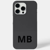 Einfache moderne Schwarz-Initial-Monogramm Case-Mate iPhone Hülle (Rückseite)