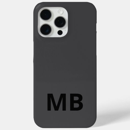 Einfache moderne Schwarz-Initial-Monogramm Case-Mate iPhone Hülle (Rückseite)