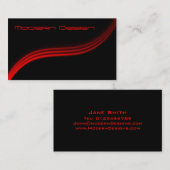 Einfache moderne Schwarz, Rot - Schwarz - Visitenk Visitenkarte (Vorne/Hinten)