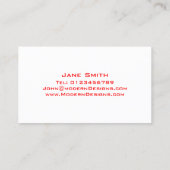 Einfache moderne Schwarz, Rot - Schwarz - Visitenk Visitenkarte (Rückseite)