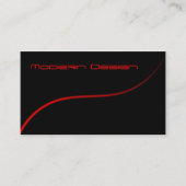 Einfache moderne Schwarz/Rot-Swoosh - Visitenkarte (Vorderseite)