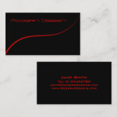 Einfache moderne Schwarz/Rot-Swoosh - Visitenkarte (Vorne/Hinten)