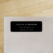 Einfache, moderne Schwarz-Rücksendeadresse