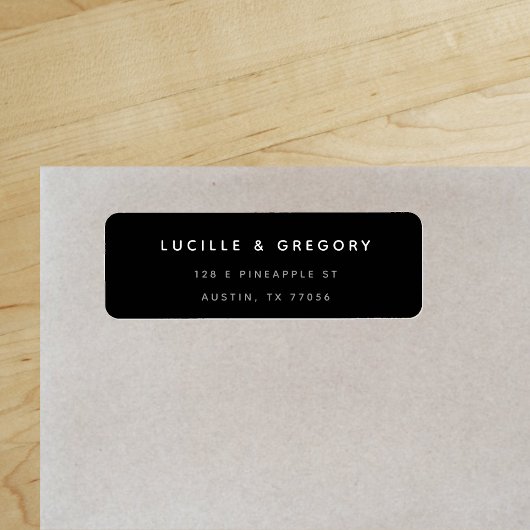 Einfache, moderne Schwarz-Rücksendeadresse