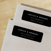 Einfache, moderne Schwarz-Rücksendeadresse