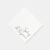 Einfache moderne Schwarz-Script-Minimal für kunden Serviette (Ecke)