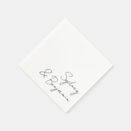 Einfache moderne Schwarz-Script-Minimal für kunden Serviette (Ecke)