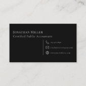 Einfache, moderne Schwarz Visitenkarte (Vorderseite)