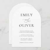Einfache moderne Schwarz-Weiß-Arch-Hochzeit Einladung (Vorne/Hinten)