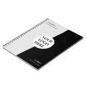 Einfache, moderne Schwarz-Weiß-Beruflich Notizblock (Linke Seite)