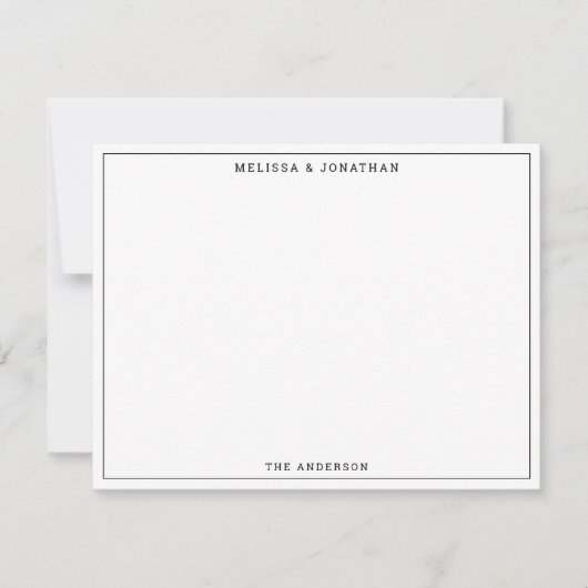 Einfache moderne Schwarz-Weiß-Bordeaux-Klassik Mitteilungskarte (Vorderseite)