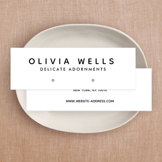 Einfache, moderne Schwarz-weiß Earring Display Min Mini Visitenkarte