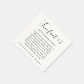 Einfache moderne Schwarz-Weiß-Fun-Fakt 3 Hochzeite Serviette (Ecke)