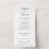 Einfache moderne Schwarz-Weiß-Hochzeit All In One Einladung (Innen Boden)